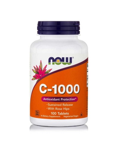 NOW VITAMIN C-1000 MG WITH ROSE HIPS SUSTAINED RELEASE 100TABS