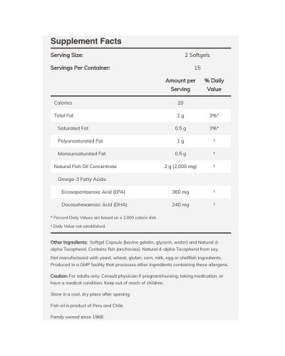 NOW OMEGA-3 1000MG 30SOFTGELS