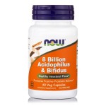 NOW 8 BILLION ACIDOPHILUS & BIFIDUS 60VEG. CAPS