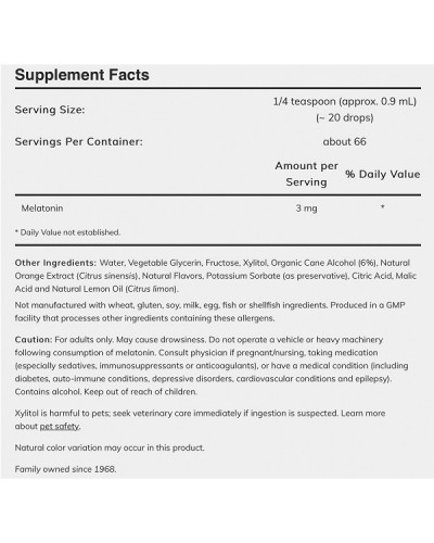 NOW MELATONIN 3MG 2OZ 60ML