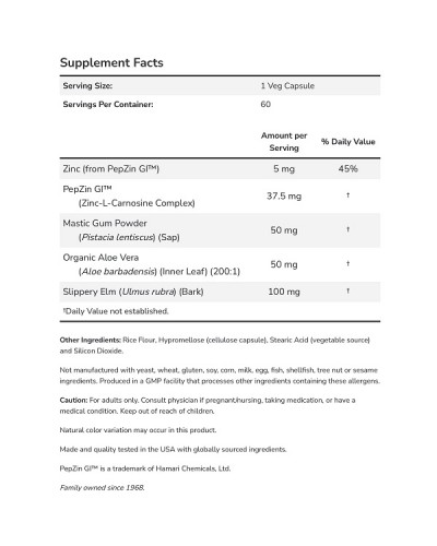 NOW GASTRO COMFORT WITH PEPZIN GI 60VEG. CAPS