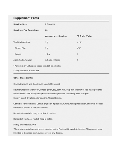 NOW APPLE PECTIN 700MG 120CAPS