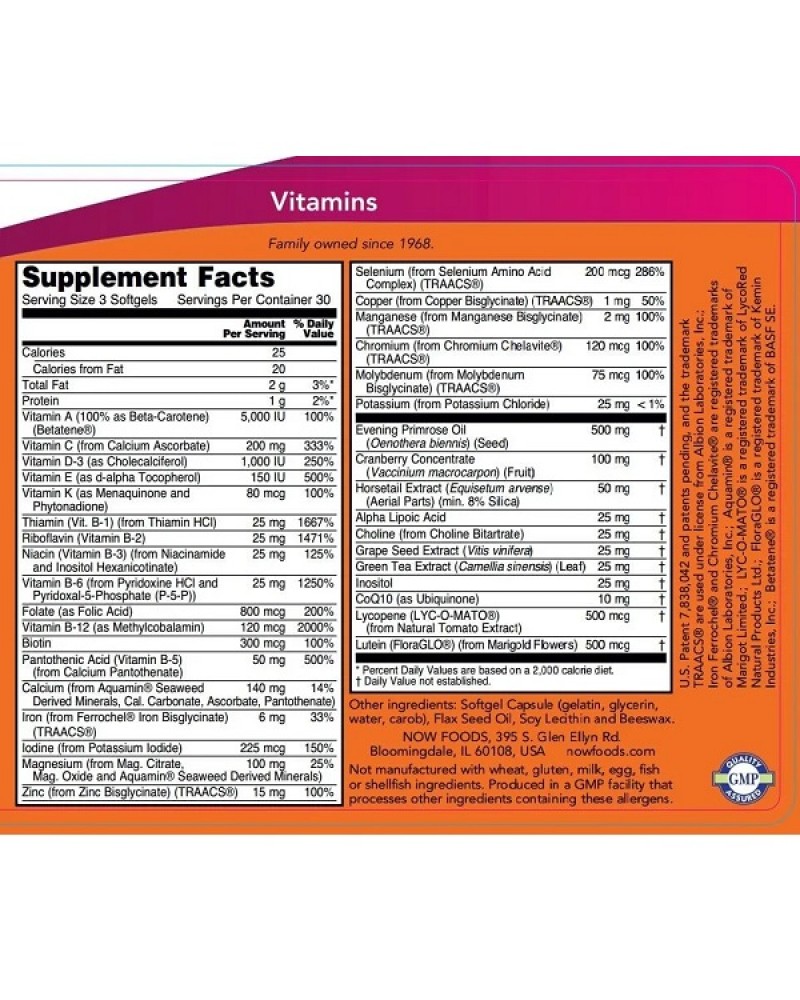 NOW EVE WOMAN'S MULTIPLE VITAMIN 30SOFTGELS