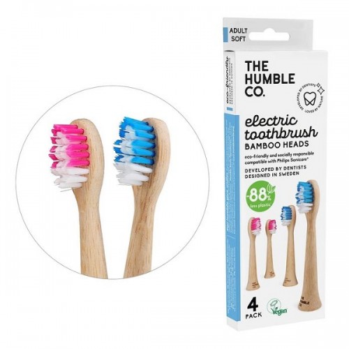 THE HUMBLE CO. ELECTRIC TOOTHBRUSH BAMBOO HEADS 4 PACK