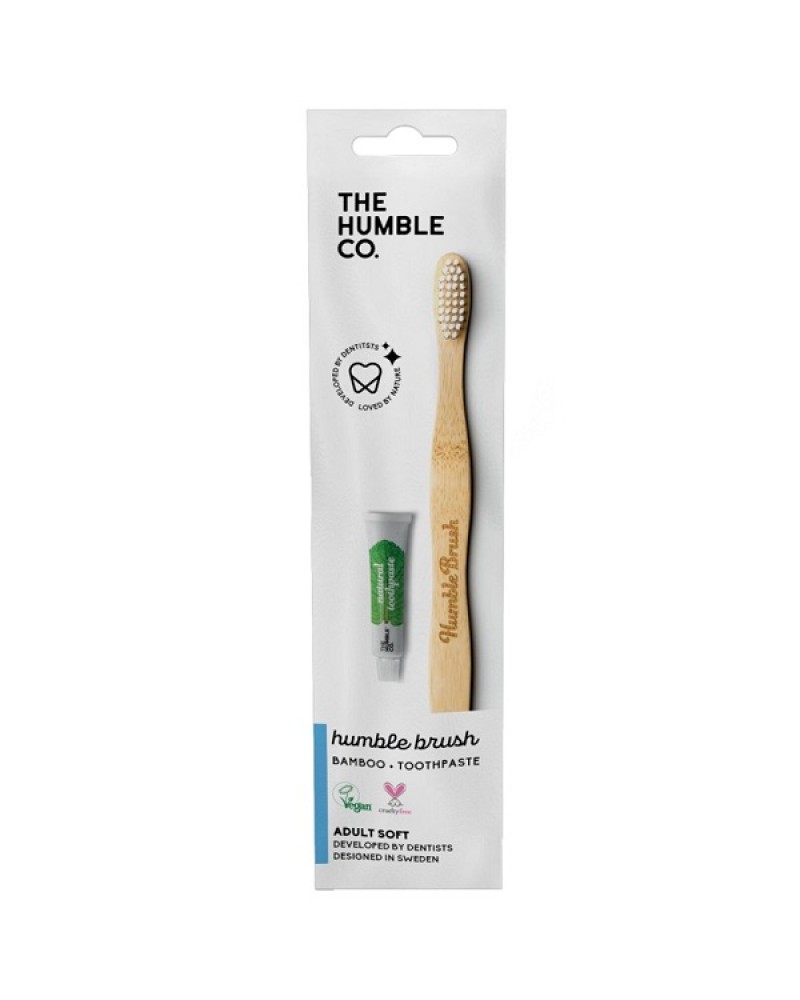 THE HUMBLE CO. TRAVEL PACK BAMBOO HUMBLE TOOTHBRUSH 1ΤΜΧ & NATURAL TOOTHPAST 7GR
