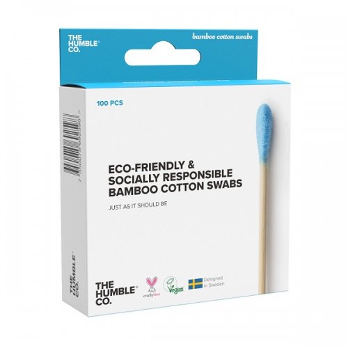 THE HUMBLE CO. COTTON SWABS NATURAL BLUE 100ΤΜΧ