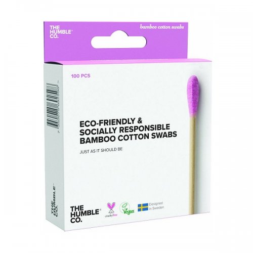 THE HUMBLE CO. COTTON SWABS NATURAL PURPLE 100ΤΜΧ