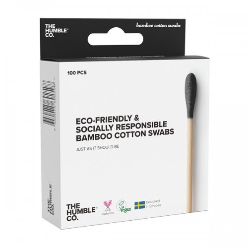 THE HUMBLE CO. COTTON SWABS NATURAL BLACK 100ΤΜΧ