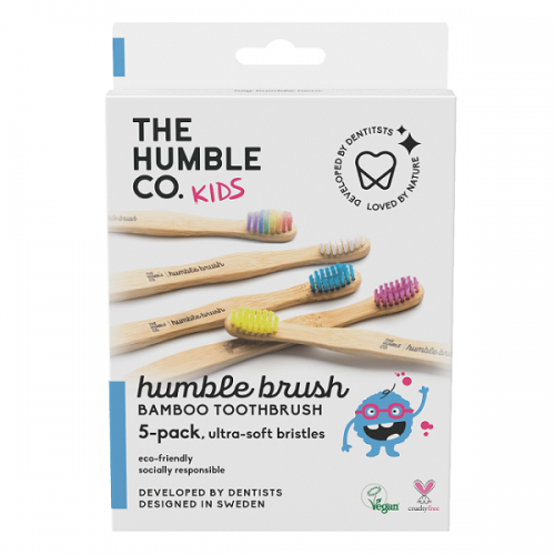 THE HUMBLE CO. KIDS HUMBLE BRUSH KIDS ULTRA SOFT ΠΑΙΔΙΚΗ ΟΔΟΝΤΟΒΟΥΡΤΣΑ ΠΟΛΥ ΜΑΛΑΚΗ ΤΡΙΧΑ ΠΑΚΕΤO ΜΕ 5 ΧΡΩΜΑΤΑ 5ΤΜΧ