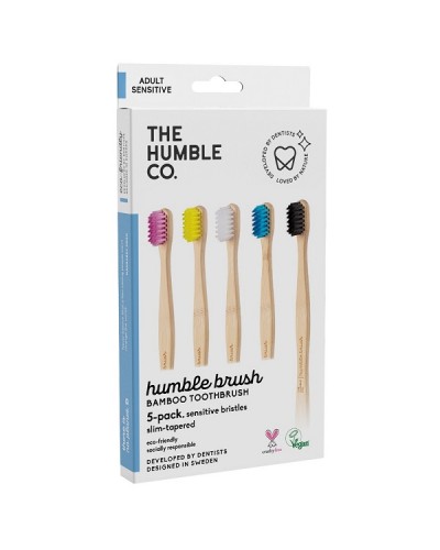 THE HUMBLE CO. HUMBLE BRUSH ΑDULT SENSITIVE ΟΔΟΝΤΟΒΟΥΡΤΣΑ ΕΝΗΛΙΚΩΝ ΓΙΑ ΕΥΑΙΣΘΗΤΑ ΟΥΛΑ-ΔΟΝΤΙΑ ΠΑΚΕΤO ΜΕ 5 ΧΡΩΜΑΤΑ 5ΤΜΧ