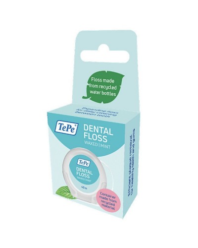 TEPE WAXED DENTAL FLOSS ΚΕΡΩΜΕΝΟ ΟΔΟΝΤΙΚΟ ΝΗΜΑ ΓΕΥΣΗ ΜΕΝΤΑ 40m