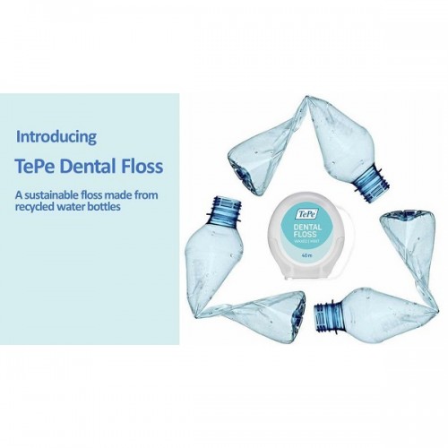 TEPE WAXED DENTAL FLOSS ΚΕΡΩΜΕΝΟ ΟΔΟΝΤΙΚΟ ΝΗΜΑ ΓΕΥΣΗ ΜΕΝΤΑ 40m