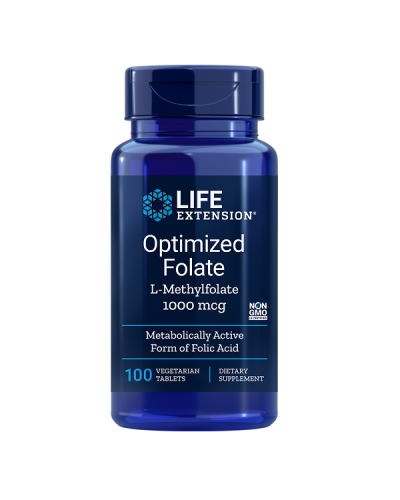 LIFE EXTENSION OPTIMIZED FOLATE L-METHYLFOLATE 1000MG 100VEG. TABS