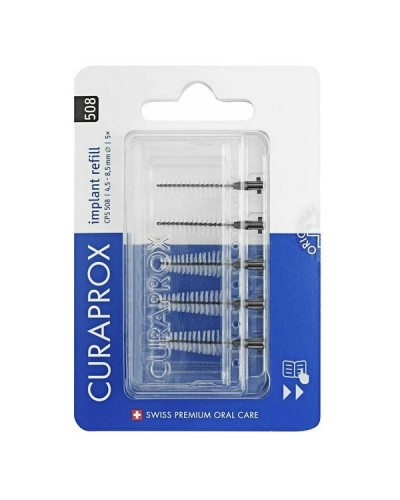 CURAPROX CPS 508 SOFT IMPLANT ΑΝΤΑΛΛΑΚΤΙΚΑ ΜΕΣΟΔΟΝΤΙΑ ΒΟΥΡΤΣΑΚΙΑ ΓΙΑ ΕΜΦΥΤΕΥΜΑΤΑ ΜΑΥΡΟ 5τμχ