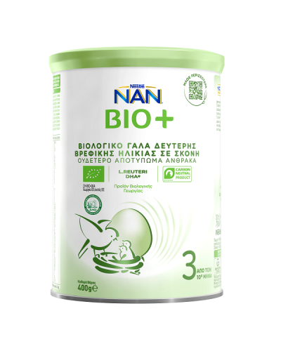 NESTLE Nan Bio 3 Γάλα 3ης Βρεφικής Ηλικίας +12 Μηνών σε σκόνη Βιολογικό 400gr