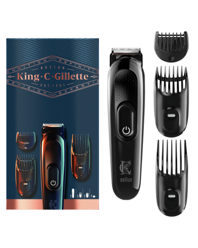 GILLETTE KING C GILL BEARD TRIMMER ΕΠΑΝΑΦΟΡΤΙΖΟΜΕΝΗ MΗΧΑΝΗ ΚΟΥΡΕΜΑΤΟΣ ΓΙΑ ΤΑ ΓΕΝΙΑ & 3 ΧΤΕΝΑΚΙΑ