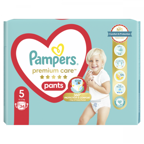 PAMPERS PREMIUM CARE PANTS No.5 (12-17 kg) 34τμχ