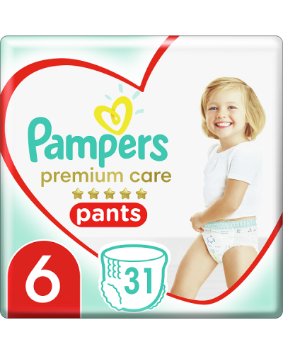 PAMPERS PREMIUM CARE PANTS No.6 (15+ kg) 31τμχ JUMBO PACK