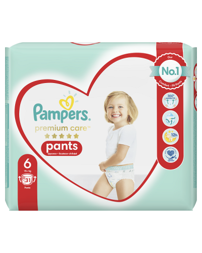 PAMPERS PREMIUM CARE PANTS No.6 (15+ kg) 31τμχ JUMBO PACK