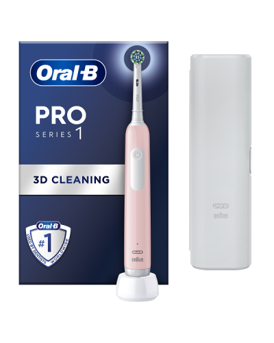 ORAL-B PRO SERIES 1 PINK ΗΛΕΚΤΡΙΚΗ ΟΔΟΝΤΟΒΟΥΡΤΣΑ ΡΟΖ ΜΕ ΘΗΚΗ ΤΑΞΙΔΙΟΥ 1τμχ