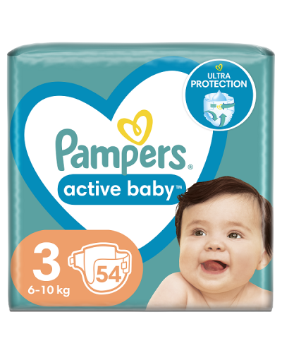 PAMPERS ACTIVE BABY No.3 (6kg-10kg) 54τμχ.