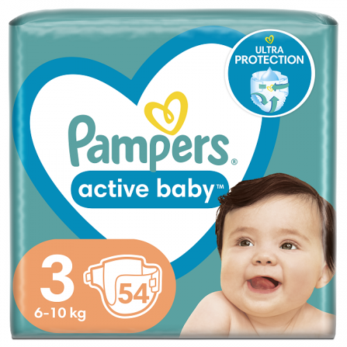 PAMPERS ACTIVE BABY No.3 (6kg-10kg) 54τμχ.