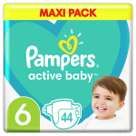 PAMPERS ACTIVE BABY No.6 (13-18 kg) 44τμχ ΜΑΧΙ PACK