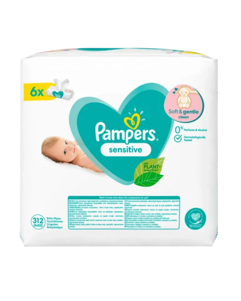 PAMPERS SENSITIVE WIPES (6X52) 312ΤΜΧ