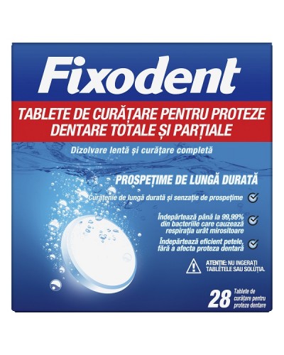 FIXODENT ΚΑΘΑΡΙΣΤΙΚΟ ΤΕΧΝΗΤΗΣ ΟΔΟΝΤΟΣΤΟΙΧΙΑΣ 28 ΤΑΜΠΛΕΤΕΣ