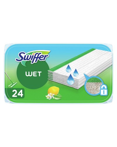 SWIFFER ΑΝΤΑΛΛΑΚΤΙΚΑ ΥΓΡΑ ΠΑΝΑΚΙΑ ΚΑΘΑΡΙΣΜΟΥ ΠΑΤΩΜΑΤΩΝ ΜΕ ΑΡΩΜΑ ΛΕΜΟΝΙΟΥ 24τμχ