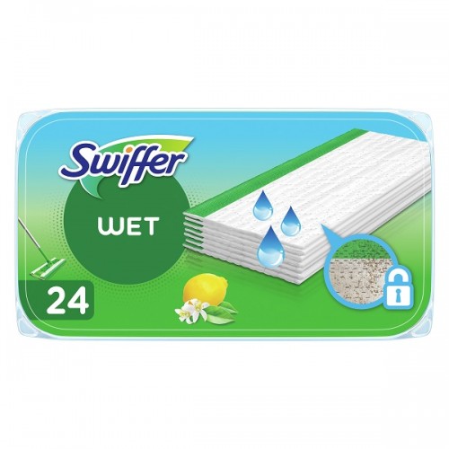 SWIFFER ΑΝΤΑΛΛΑΚΤΙΚΑ ΥΓΡΑ ΠΑΝΑΚΙΑ ΚΑΘΑΡΙΣΜΟΥ ΠΑΤΩΜΑΤΩΝ ΜΕ ΑΡΩΜΑ ΛΕΜΟΝΙΟΥ 24τμχ