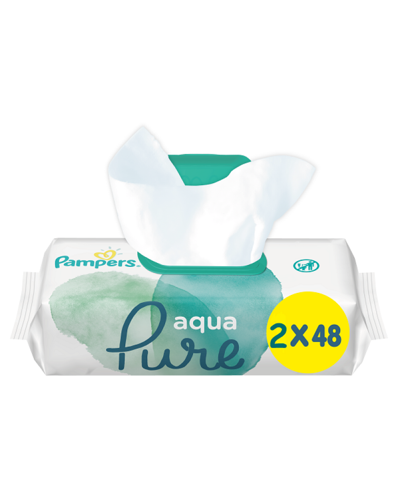 PAMPERS BABY WIPES AQUA PURE 2 X 48ΤΜΧ (1+1 ΔΩΡΟ)