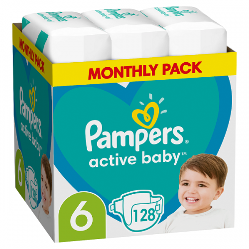 PAMPERS ACTIVE BABY No 6 (13-18KG) 128 ΠΑΝΕΣ MONTHLY PACK 