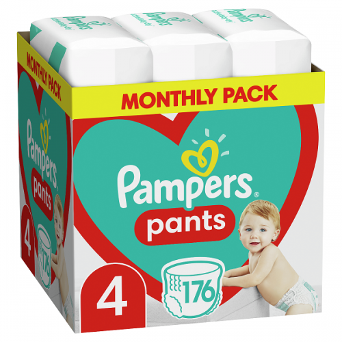 PAMPERS PANTS NO.4 MONTHLY PACK (9-15KG) 176ΤΜΧ