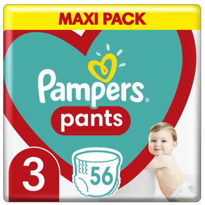 PAMPERS PANTS MAXI PACK Νo3 (6-11KG) 56ΤΜΧ