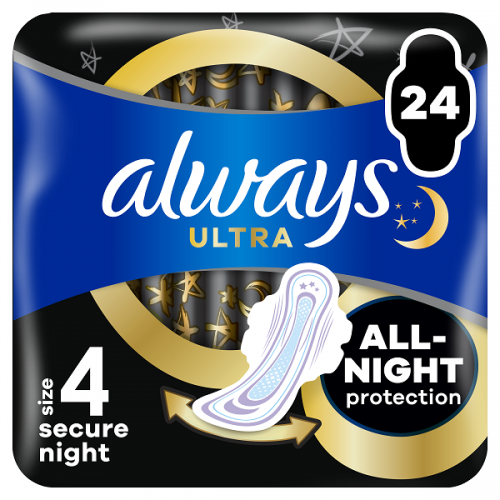 ALWAYS ULTRA SECURE NIGHT ΣΕΡΒΙΕΤΕΣ ΜΕ ΦΤΕΡΑ 24τμχ.