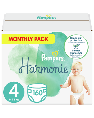 PAMPERS HARMONIE ΠΑΝΕΣ No 4 (9kg-14kg) 160 ΠΑΝΕΣ MONTHLY PACK