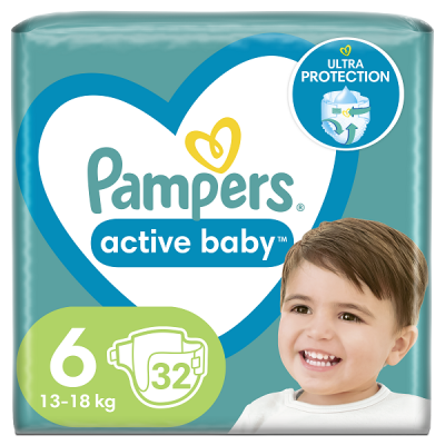 PAMPERS ACTIVE BABY No.6 (13-18 kg) 32τμχ 