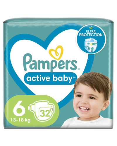 PAMPERS ACTIVE BABY No.6 (13-18 kg) 32τμχ 