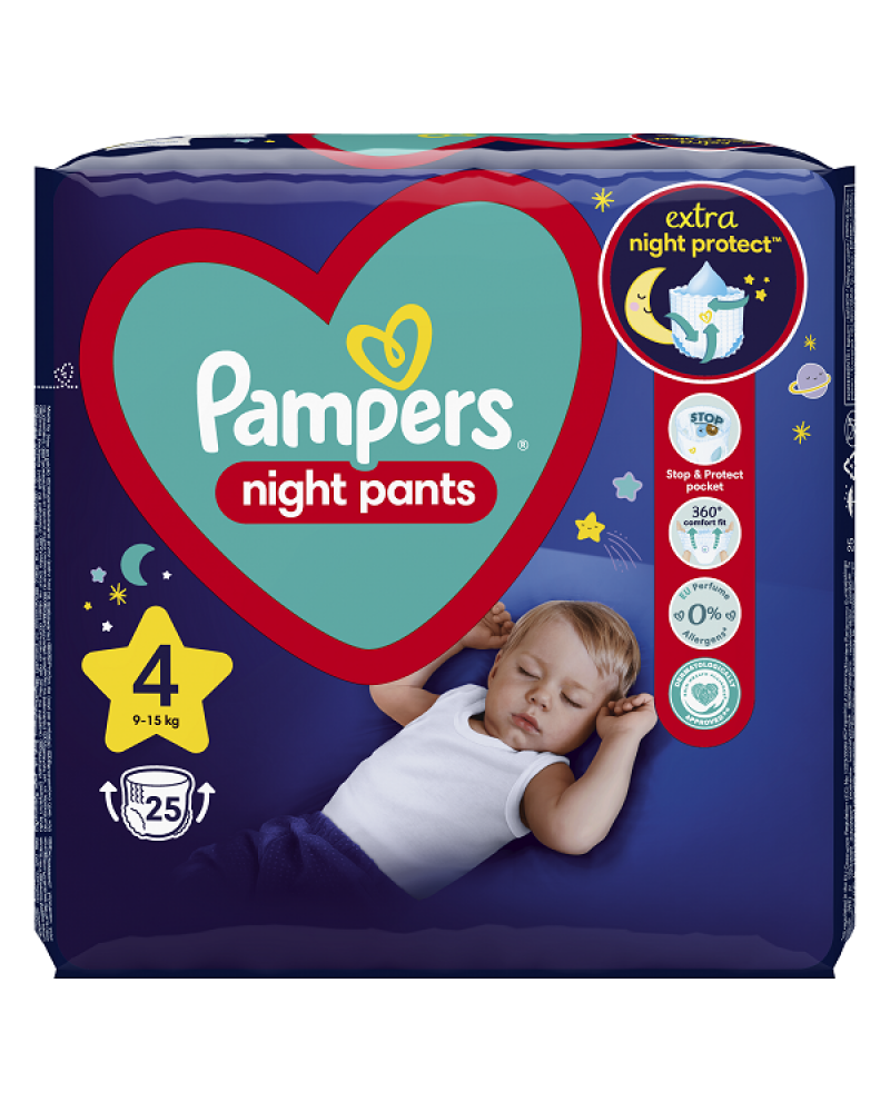 PAMPERS NIGHT PANTS No 4 (9kg-15kg) 25ΤΜΧ
