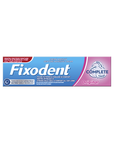 FIXODENT COMPLETE ORIGINAL ΣΤΕΡΕΩΤΙΚΗ ΚΡΕΜΑ ΓΙΑ ΤΕΧΝΗΤΗ ΟΔΟΝΤΟΣΤΟΙΧΙΑ 47gr