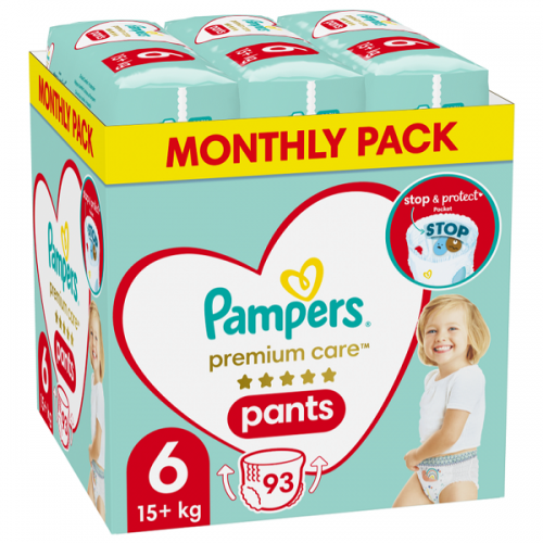 PAMPERS PREMIUM CARE PANTS ΠΑΝΕΣ-ΒΡΑΚΑΚΙ ΜΕΓΕΘΟΣ 6 (15+KG) MONTHLY PACK 93ΤΜΧ