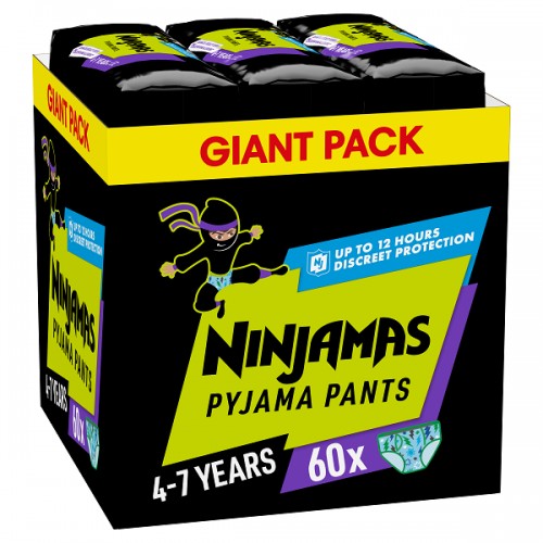 PAMPERS NINJAMAS PYJAMA NIGHT PANTS BOY 4-7 YEARS (17-30KG) 60ΤΜΧ