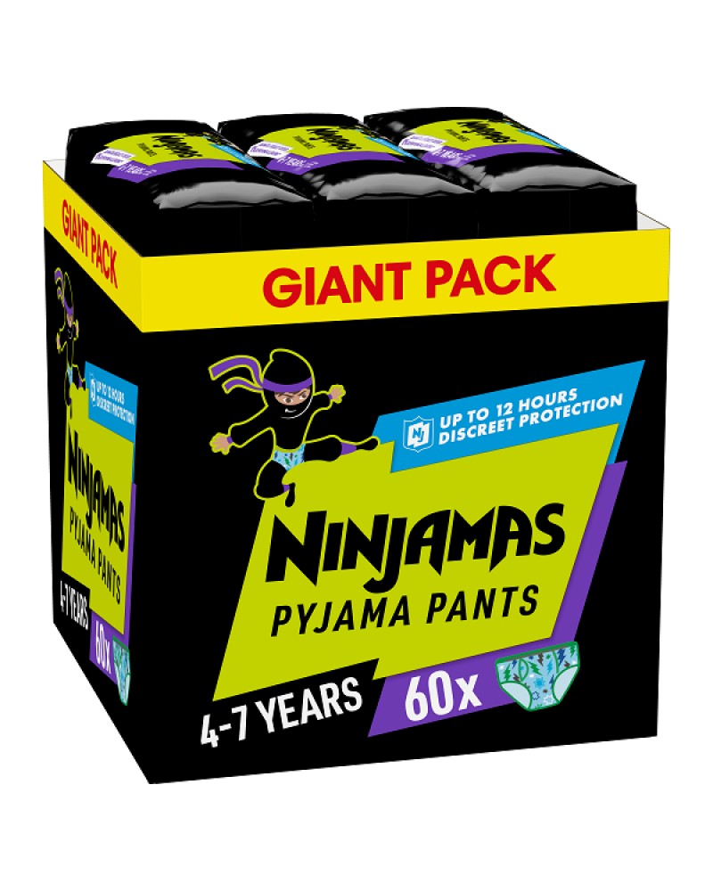 PAMPERS NINJAMAS PYJAMA NIGHT PANTS BOY 4-7 YEARS (17-30KG) 60ΤΜΧ