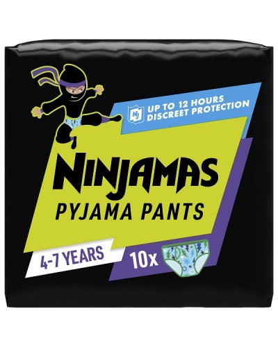 PAMPERS NINJAMAS PYJAMA NIGHT PANTS BOY 4-7 YEARS (17-30KG) 10ΤΜΧ