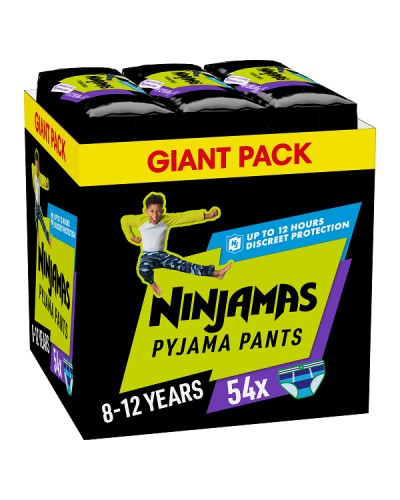 PAMPERS NINJAMAS PYJAMA NIGHT PANTS BOY 8-12 YEARS (27-43KG) 54ΤΜΧ
