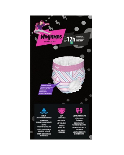 PAMPERS NINJAMAS PYJAMA NIGHT PANTS GIRL 8-12 YEARS (27-43KG) 54ΤΜΧ