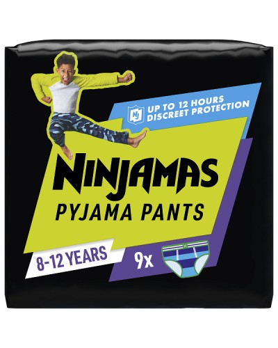 PAMPERS NINJAMAS PYJAMA NIGHT PANTS BOY 8-12 YEARS (27-43KG) 9ΤΜΧ