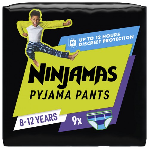 PAMPERS NINJAMAS PYJAMA NIGHT PANTS BOY 8-12 YEARS (27-43KG) 9ΤΜΧ