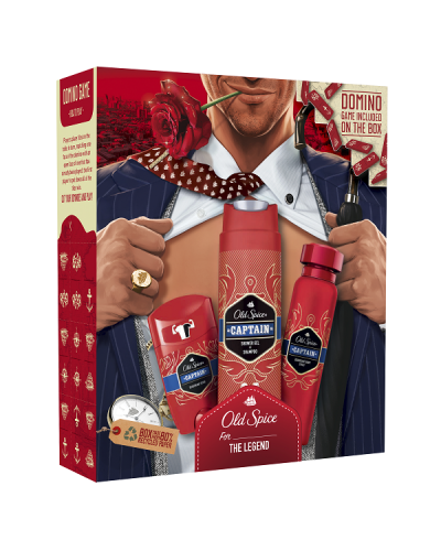 OLD SPICE FOR THE LEGEND CAPTAIN DEODORANT BODY SPRAY 150ML & SHOWER GEL + SHAMPOO 250ML & DEODORANT STICK 50ML